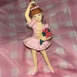 Pink Ballerina Ornament Holding Bouquet